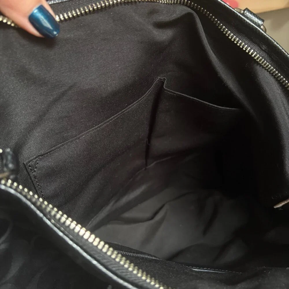 Coach Ward Tote in Signature Black Nylon w/ Leather Details